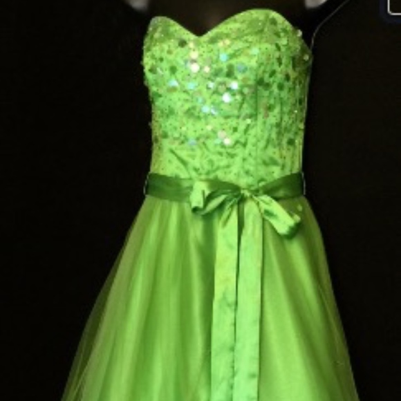 bright green sequin dress